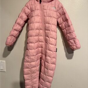 The North Face Quilted Pink Kids Footie